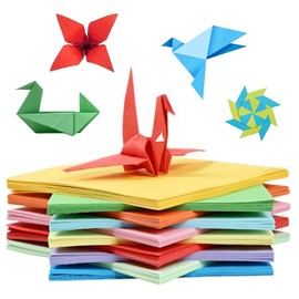 200 Sheets Colourful Paper, Coloured Paper Folding Paper in 10 Colours, 17 x 17 cm Coloured Paper / Craft Paper Origami Paper Double-Sided / Coloured Paper Set for DIY Origami and Craft Projects