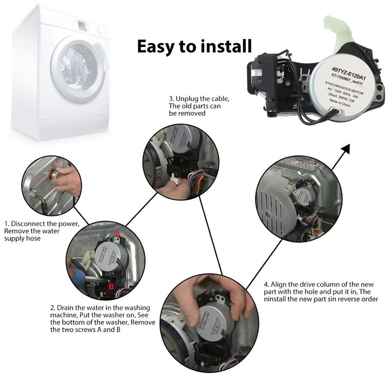 W10913953 Washer Shift Actuator Replacement for Whirlpool WTW4955HW2 WTW5000DW0 WTW5000DW1