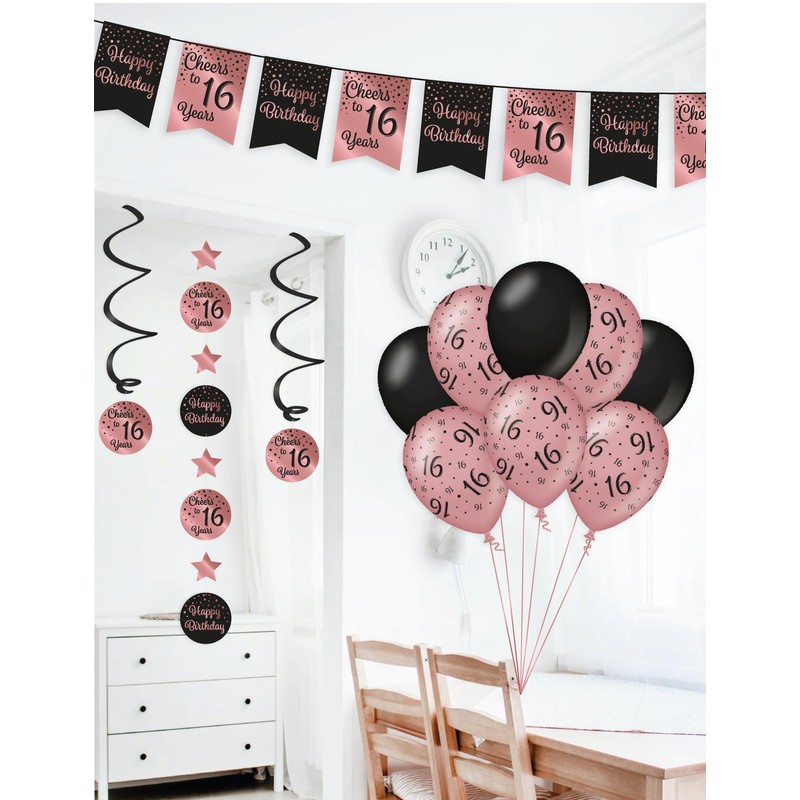 PD-Party 7024111 Swirls Decoration, Pink/Black