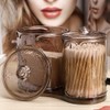 Hipiwe Acrylic Makeup Cotton Pad Q-Tips Holder with Cover -