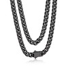 Bandmax Men Chain Necklaces 24 Inch Black Diamond Cut Miami