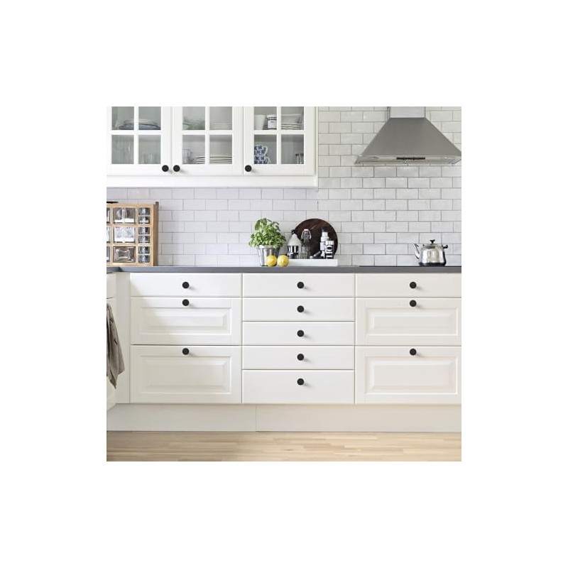 10 Pack Matte Black Cabinet Knobs for Kitchen Cabinets and