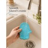 Ceramic Spoon Rest for Stove Top and Kitchen Counter, Turquoise