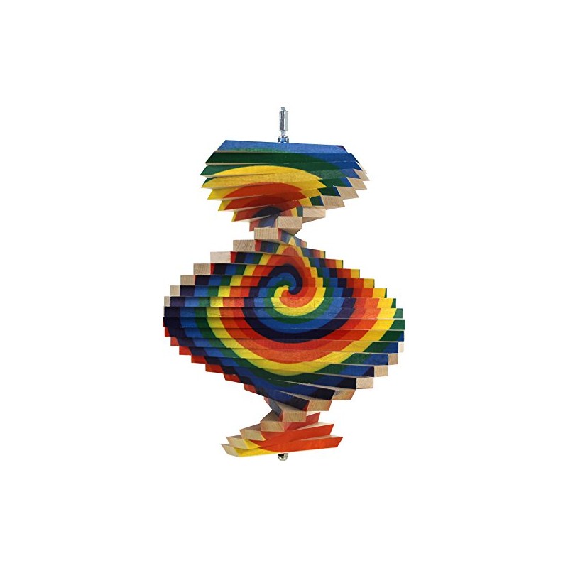Spiral Wood Wind Spinner - Made in USA