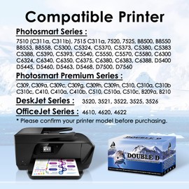 DOUBLE D 564XL Compatible Ink Cartridge Replacement for HP 564XL 564 XL High Yield for HP Photosmart 7520 6520 5520 5510 Deskjet 3520 3522 Officejet 4620 Printer (C/M/Y)