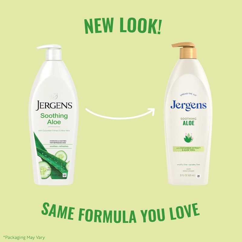 Jergens Soothing Aloe Refreshing Moisturizer for Unisex Moisturizer 21 oz