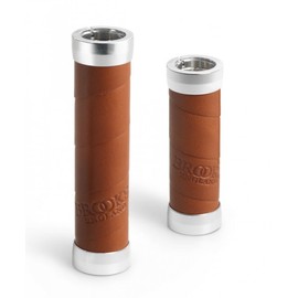 Brooks Slender Leather Lenkergriffe braun Länge 130/100mm 2022 Fahrradgriffe