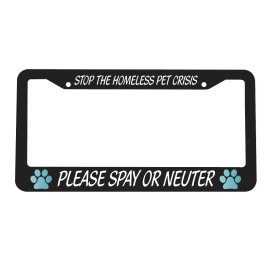 Car Plate Frames Stop The Pet Crisis Spay Neuter Pat Paw Dog Cat Adopt License Plate Frame NEW