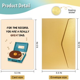 Spercy Funny Father's Day Card for Dad, Vintage Record Fathers Day Card for Him, Humor Birthday Card for Father, You Are A Really Great Dad