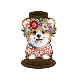 MaiYiYi DIY Cute Dog Candle Holder Diamond Art Pet Dog Candle Holder Diamond Painting Kits Dog Candle Holder Diamond Painting by Numbers for Adult Beginner Home Decoration Desktop Decoration