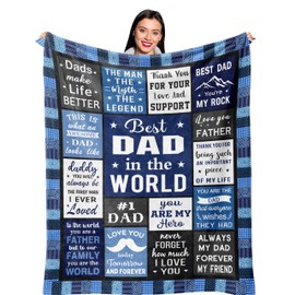 Ruvinzo Dad Birthday Gift, Fathers Day Presents from Daughter Son 60"x50" Blanket, Birthday Gifts for Dads Who Wants Nothing, Christmas Best Daddy Ever Gift Ideas, Fathers Day Blanket