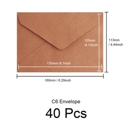 WYAN Plain Ribbed Envelopes-40 Pcs C6 Envelopes,DIY Blank Envelopes,for Thanksgiving Wedding Birthday Party Supplies and Invitations(Beige)