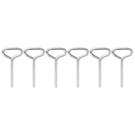 HARFINGTON 6pcs Dogging Hex Key Wrench 5/32" SAE Metal Dog Door Keys Spanner with T-Ring Full Loop for Push Bar Emergency Exit Devices, Silver Tone