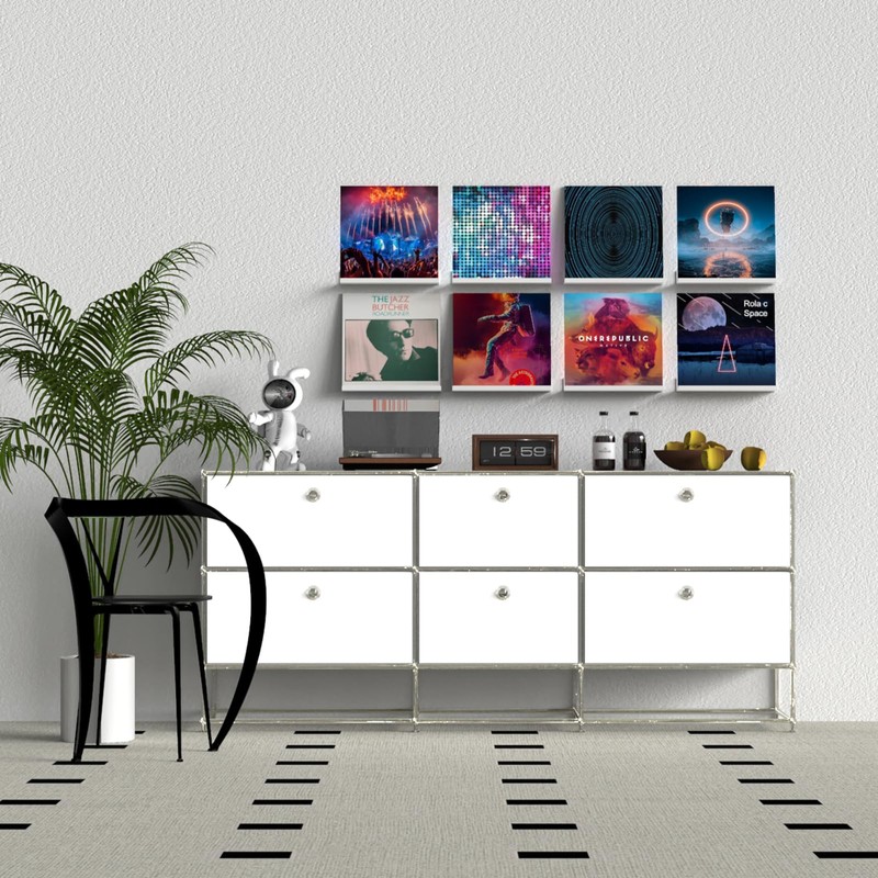 ILYXY Acrylic Vinyl Record Holder Wall Mount – 8 Pack