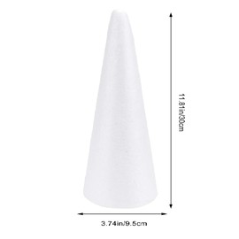 Holibanna Foam Cone Shaped Crafts White Christmas Tree Table Centerpiece Flower Arrangement Props 1PC 30CM