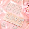 WEIMU 52-Pack Pearl Rhinestone Alphabet Iron-On Patches A-Z for DIY