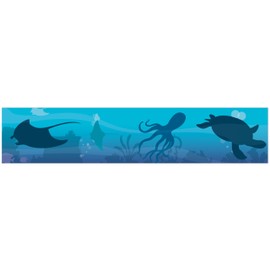 Eureka Seas The Day Blue Marine Animals Decorative Classroom and Bulletin Board Trim for Teachers, 2.25" Wide, 12 Strips for 37 Total Feet