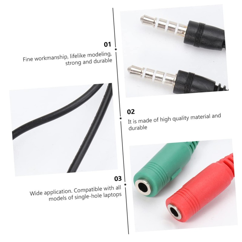 Mobestech Compact Audio Cable Splitter Headphone Adapter 2-in-1 Earphone Divider