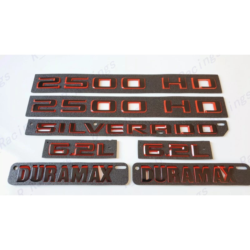 GM Auto Black Red Doors 2500HD Rear Silverado Hood Duramax
