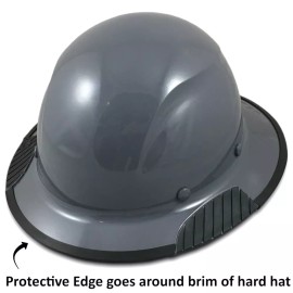 Lift Safety DAX Actual Carbon Fiber Full Brim Lift Safety Hard Hat - Medium Grey - Protective Edge