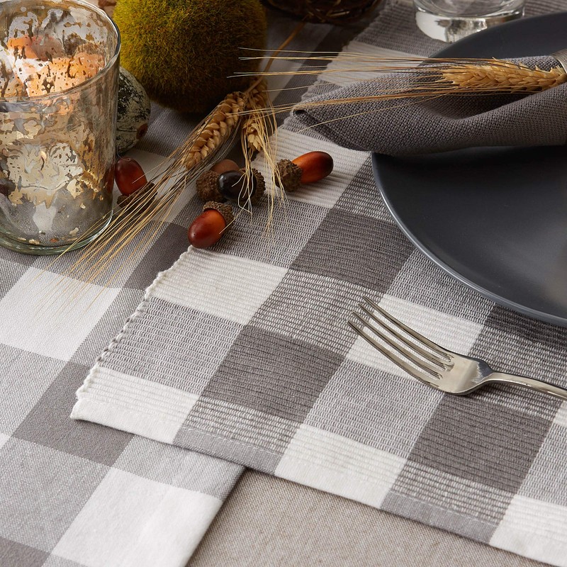 DII Buffalo Check Collection, Classic Farmhouse Tabletop Set, Placemat Set,