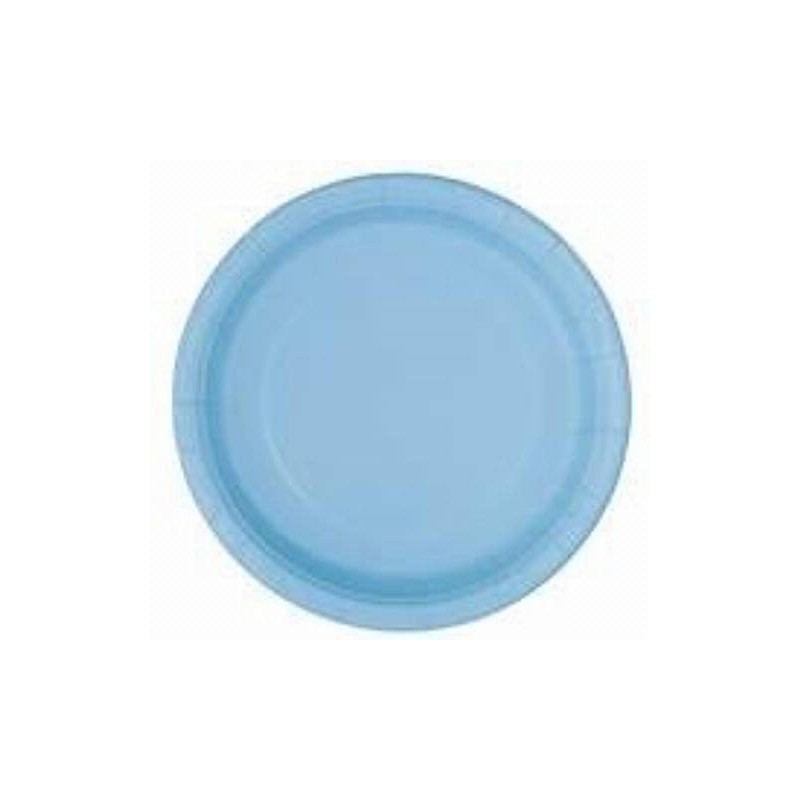 Lovely Powder Blue Solid Round Dinner Plates - Vibrant 9"