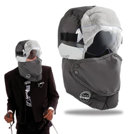 CZAYEFNH Winter Windproof Full Cover Outdoor Riding Mask with Glasses，Grey Winter Hat for Men – Complete with Goggles and Face Mask, Winter Accessories for Outdoors – Your Ideal Partner for Winter