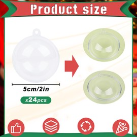 5 cm Christmas Baubles for Filling, Pack of 20, Transparent Plastic Christmas Tree Baubles, Christmas Baubles, DIY Acrylic Baubles, Transparent Christmas Baubles, Plastic Crafts, Children