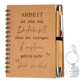 Hopton Thank You Gifts, A6 Spiral Notebook with Ballpoint Pen and Key Ring, Small Notepad, Farewell Gift for Colleagues, Educators, Employees, Teachers