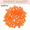 sourcing map 100pcs Orange Acrylic Round Beads 8mm Loose Bead