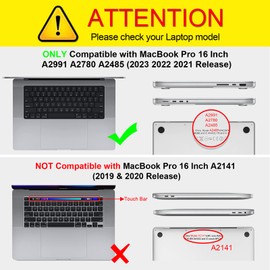Fintie Case Compatible with MacBook Pro 16 Inch (2023-2021) A2991 A2780 A2485 M3 M2 M1 Pro/Max, Ultra Thin Hard Shell Protective Case Compatible with MacBook Pro 16 Inches, Transparent Clear