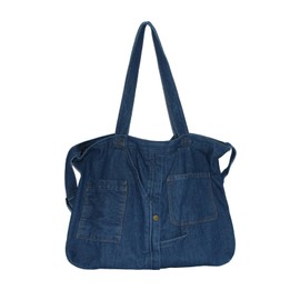 HuiYStar Denim Shoulder Bag for Women Casual Bag Hobo Tote Retro Shoulder Bag Denim Bags Large Capacity, Deep blue
