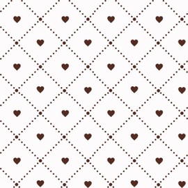 Wallderful Vintage Red Geometric Wallpaper Heart Square Contact Paper for Bedroom Self Adhesive Peel and Stick Wallpaper Boho Victorian Sticker Cute Wall Paper for Girls Room Backsplash Cabinet Liner