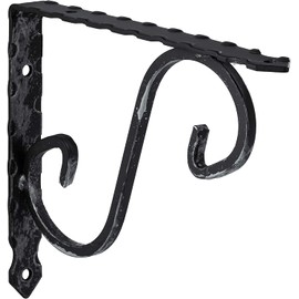 Gedotec Ornamental Console Heavy Duty Metal Heavy Duty Support | Victoria | Depth: 200 mm | Shelf Support Load 15 kg | Forged Steel Antique Black | 1 Piece Shelf Bracket in Country House Style