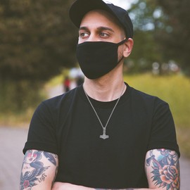 XIXLES Sterling Silver Nordic Viking Mjolnir Necklace Celtic Thor's Hammer Pendant Viking Rune Valknut Thor's Hammer Amulet Necklaces Jewelry Gifts for Men Women, Not a gemstone