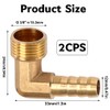 Pack of 2 3/8 Inch Brass Barb Hose, 90° Angle