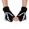 Bozaap Unisex Skeleton Gloves, Luminous Skeleton Half Finger Gloves, Glow