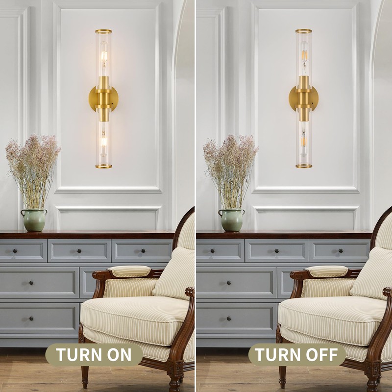 Battery Operated Wall Sconces Set of 2 with Remote Control,