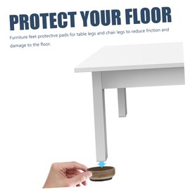 Operitacx 4pcs Wear Resistant Compact Furniture Coasters Multi Function Chair Wheel Stoppers with Wood Grain Felt Pads Non Slip Couch Protectors for Floor Scratch Prevention