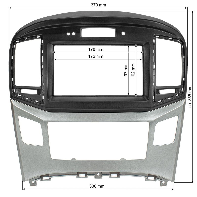 tomzz Audio 2419-043 Double DIN Radio Faceplate Compatible with Hyundai
