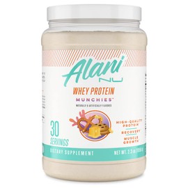 Alani Nu Whey Protein Powder Munchies | 23g Protein with Low Sugar & Digestive Enzymes | Meal Replacement Powder | Low Fat Low Carb Whey Isolate Protein Blend | Low Sugar |30 Servings