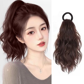 Yokosen Ponytail Wig, Wrap Extension, Ponytail 11.8 inches (30 cm), Ponytail Ring, Hair Extension, Rubber Type, Point Wig, Partial Wig, Twin Tails, Fluffy, Cheerful, Cute, Korean Style, Natural, Easy