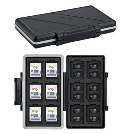 JJC 36 Slots Large Capacity Memory Card Case 12 SD SDHC SDXC Cards + 24 MicroSD TF MSD Card Storage Case Shockproof Dustproof Moisture Proof