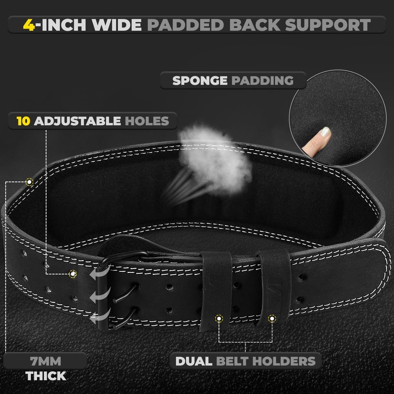 WFX Weight Lifting Belt Gym Fitness Padded Lumbar Back Support