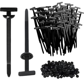 DEKEWEI 100PCS Nylon Universal Cable Tie Buckles, UV Resistant Automotive Zipper Clips, Self Locking Rivet Zip Ties for Automotive, Office & Household Use