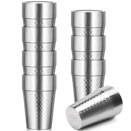 Offiper Stainless Steel Double Wall Cup, 16 oz Insulated Tumbler, 8 Pack Unbreakable Stackable Water Tumblers Insulated Metal Cup Premium Drinking Glasses for Travel Camping Home Outdoor