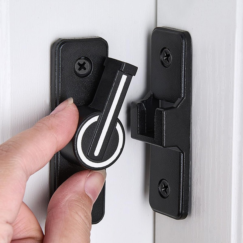 Wocoe Barn Door Latches,Black(Luminous) 90 Degree Gate Lock,Flip Gate Latches