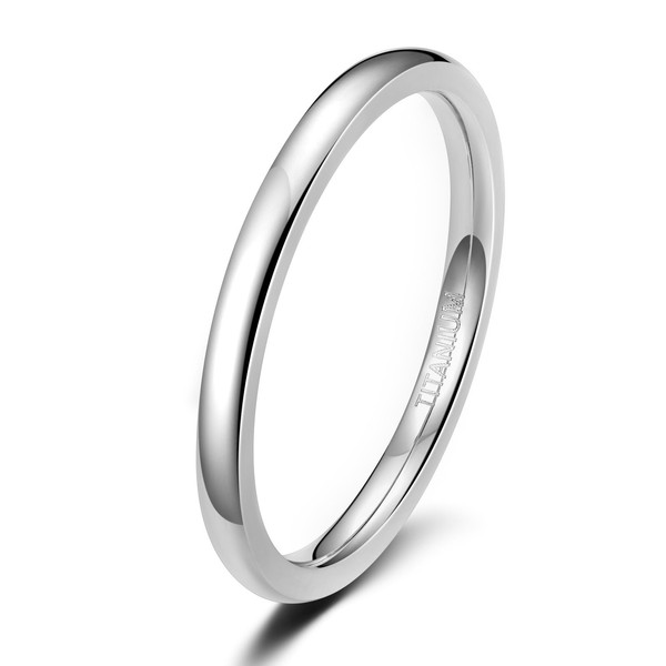 TIGRADE 2mm 4mm 6mm 8mm 10mm Titanium Ring Plain Dome