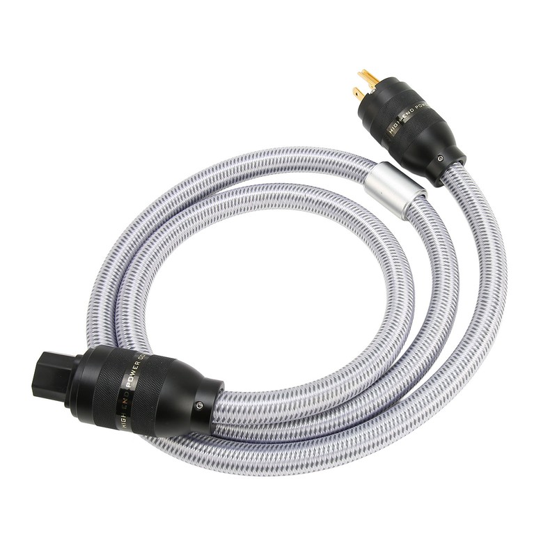 HiFi Power Cable Pure Copper Gold Plated Double Shielding Audiophile