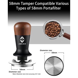 Coffee Tamper and Distributor, 58mm Spring Loaded, Stainless Steel, Classic Series (58mm)